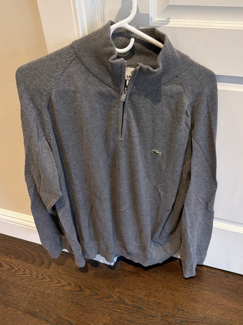 Lacoste Men’s Charcoal Half-Zip Mock Neck Sweater